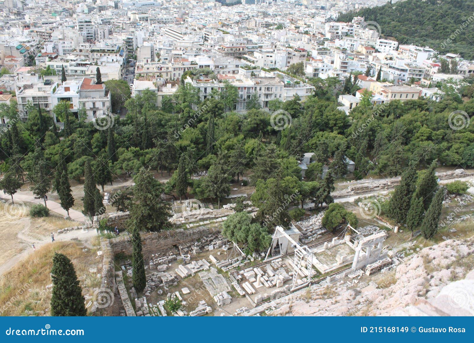 aerial view of the partenon ruins, athens, greece