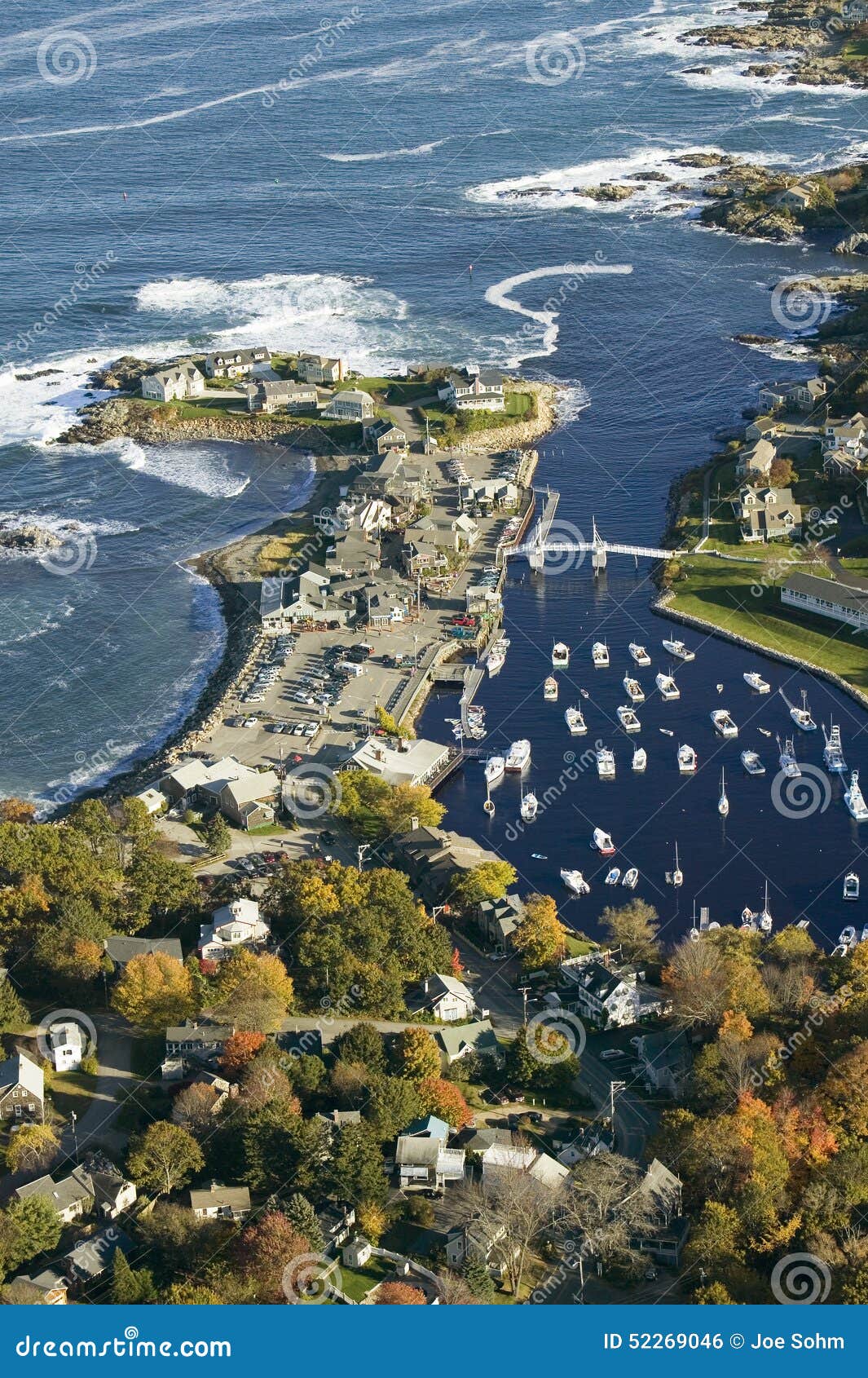 Aerial View Of Perkins Cove Near Portland, Maine Stock ...
