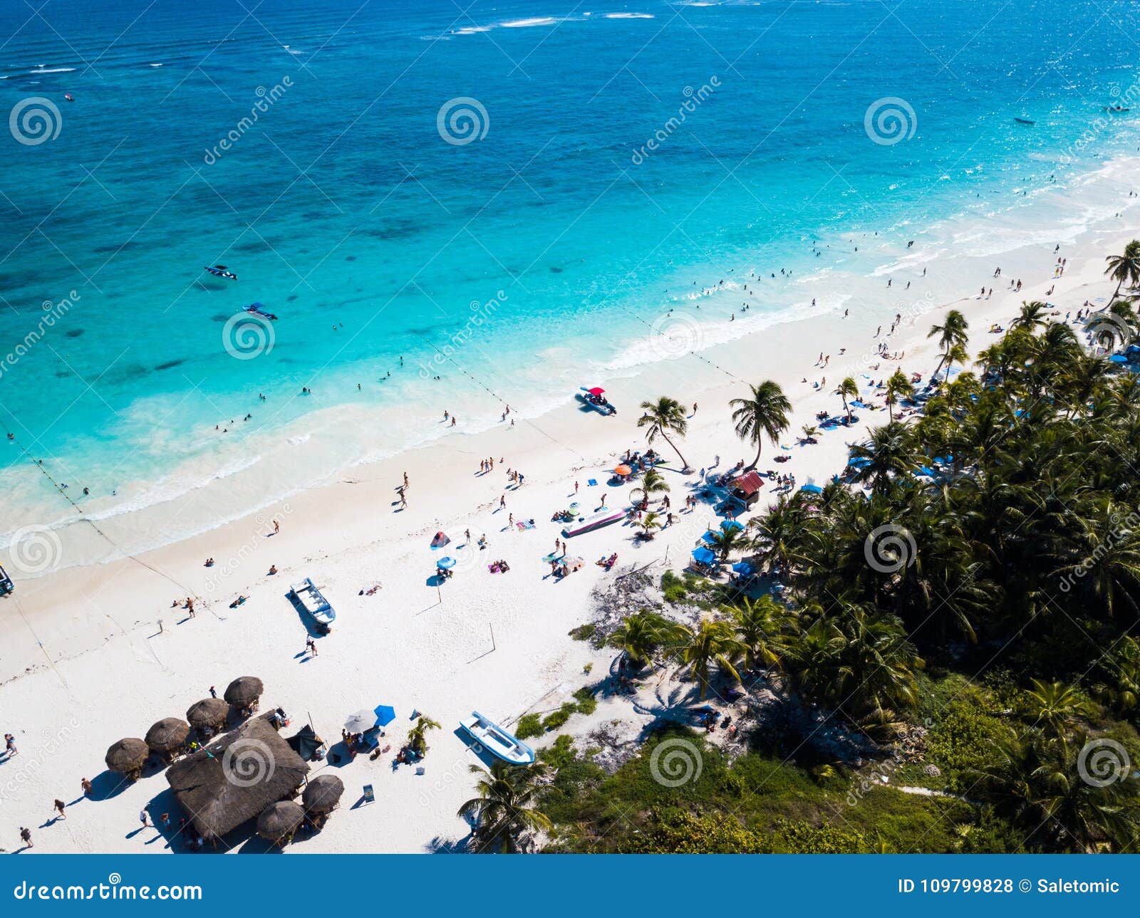 aerial view of pescadores beach in tulum mexico