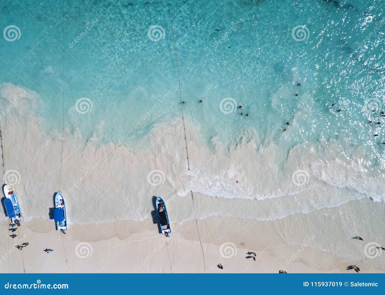 aerial view of pescadores beach in tulum mexico