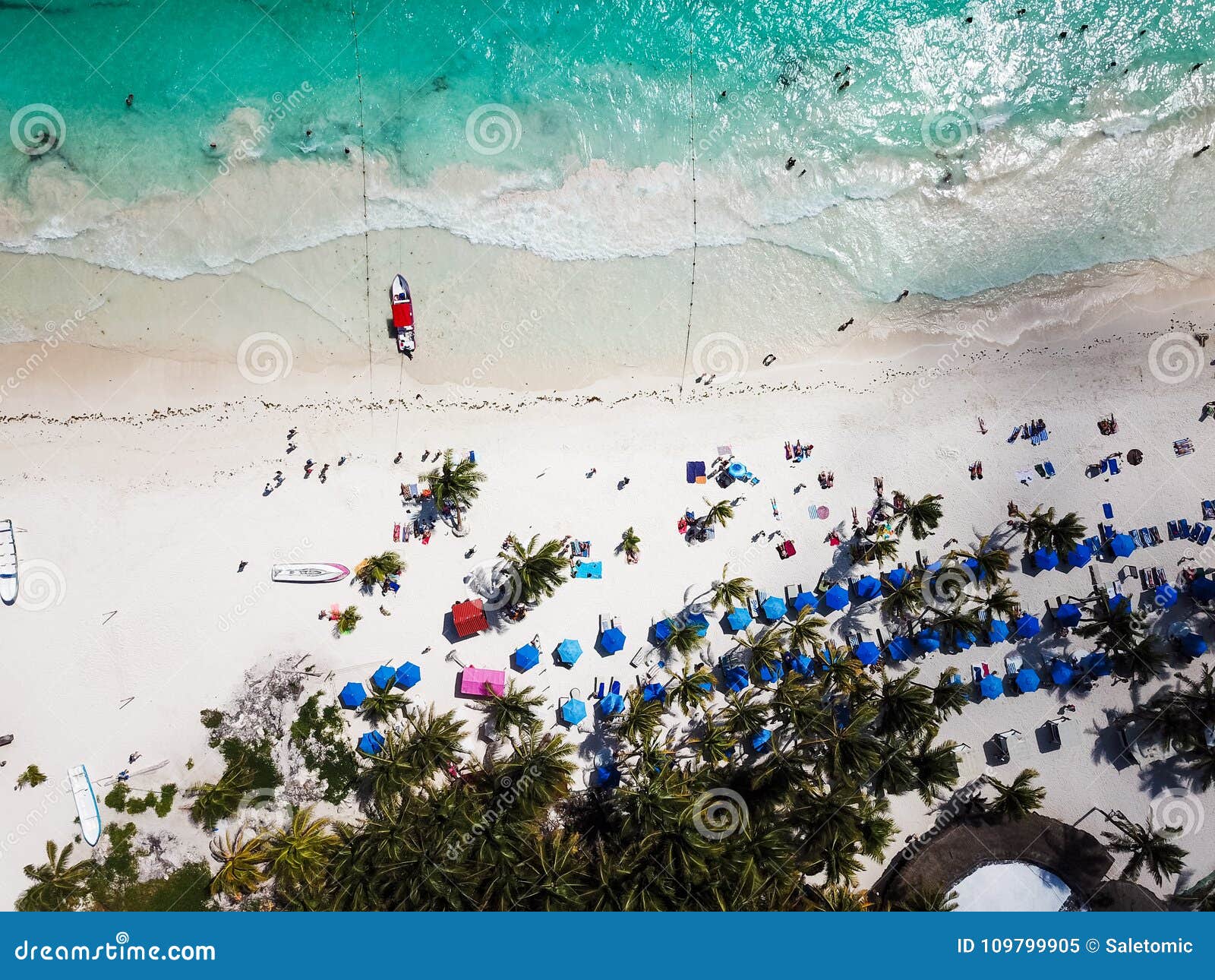 aerial view of pescadores beach in tulum mexico