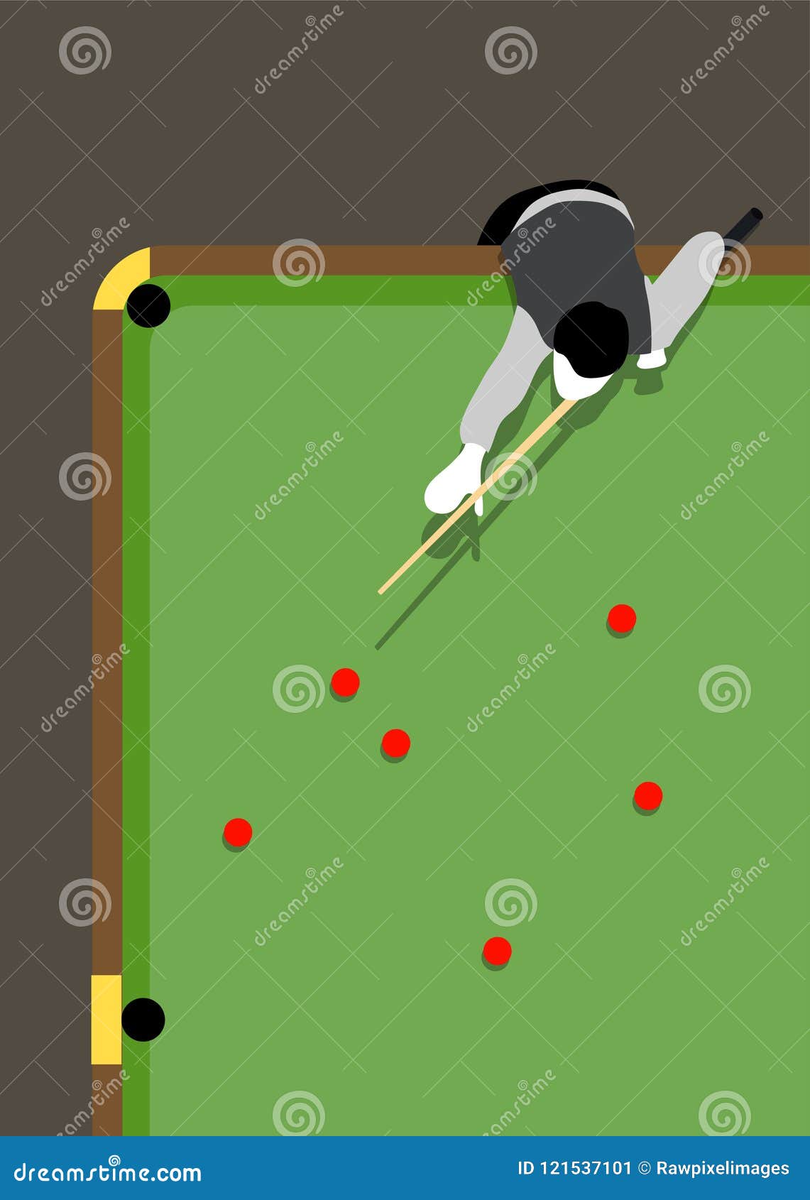 Aerial View of a Pool Table Stock Vector Illustration of green