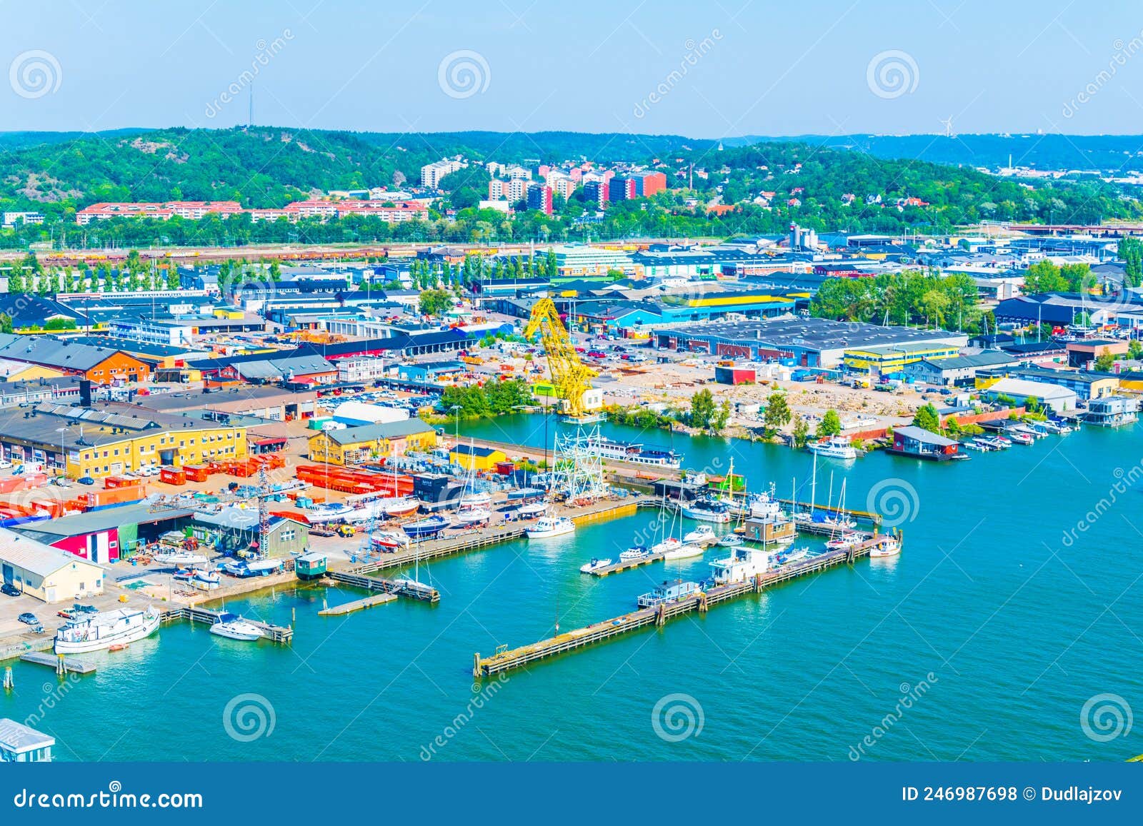 Aerial View of the Port of Sweden...IMAGE Stock Photo Image