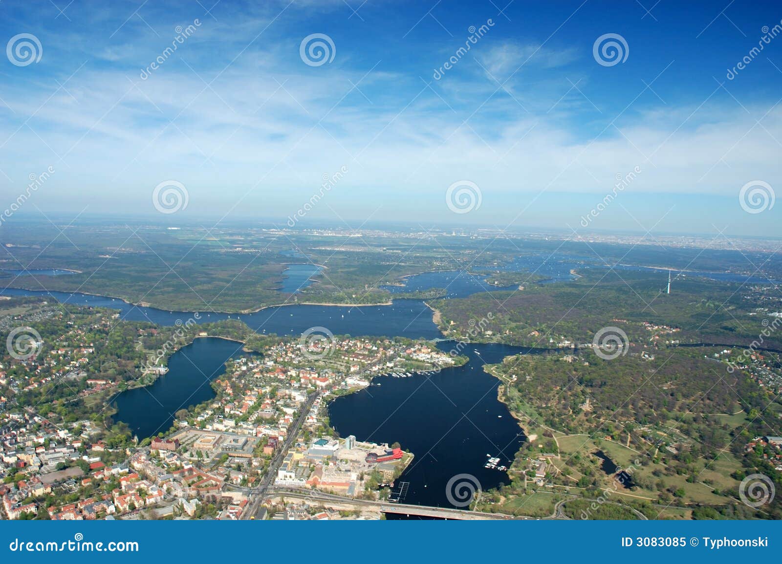 Aerial view of Potsdam stock image. Image of street, chopper 3083085