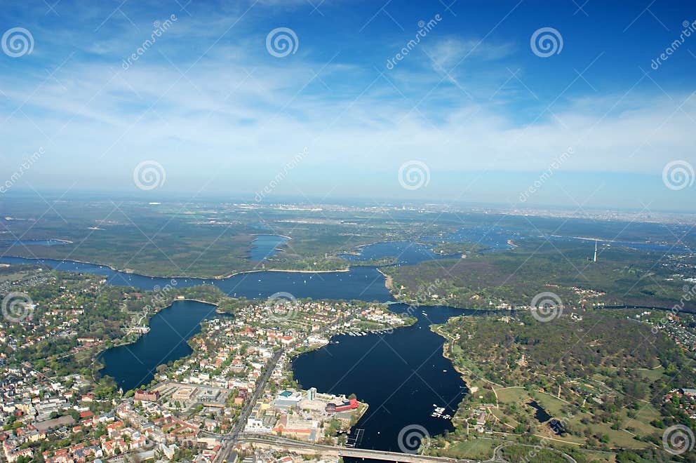 Aerial view of Potsdam stock image. Image of street, chopper 3083085