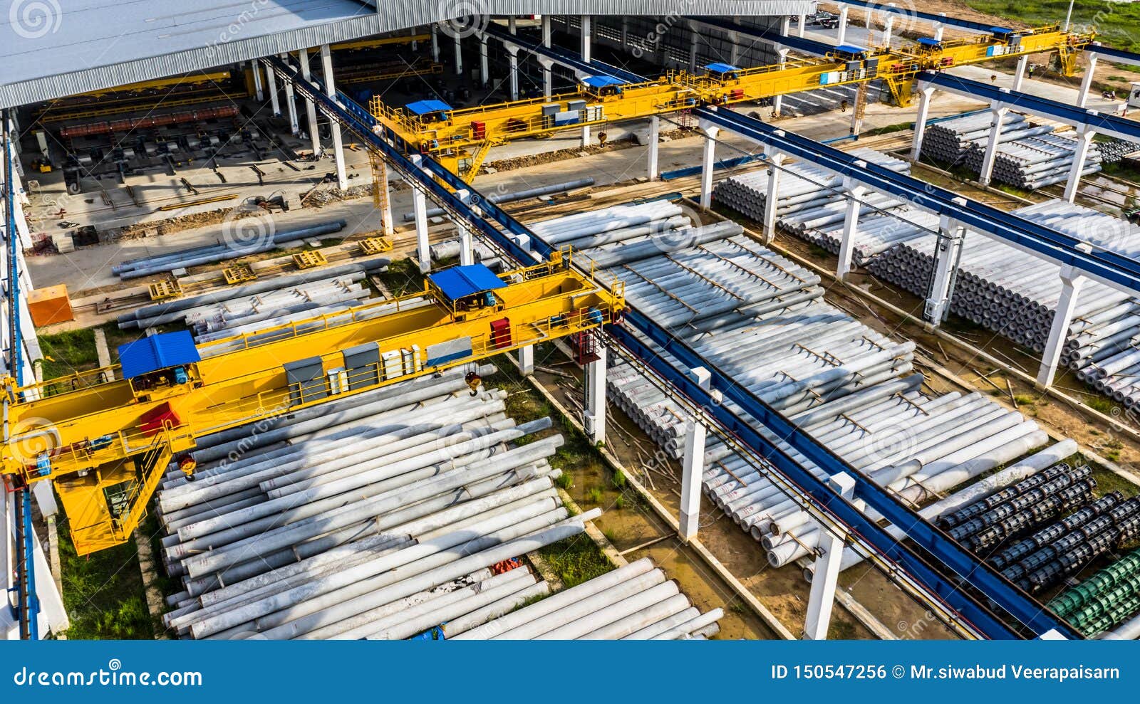 Aerial View Precast Concrete Plant, Precast Reinforced Concrete Slabs