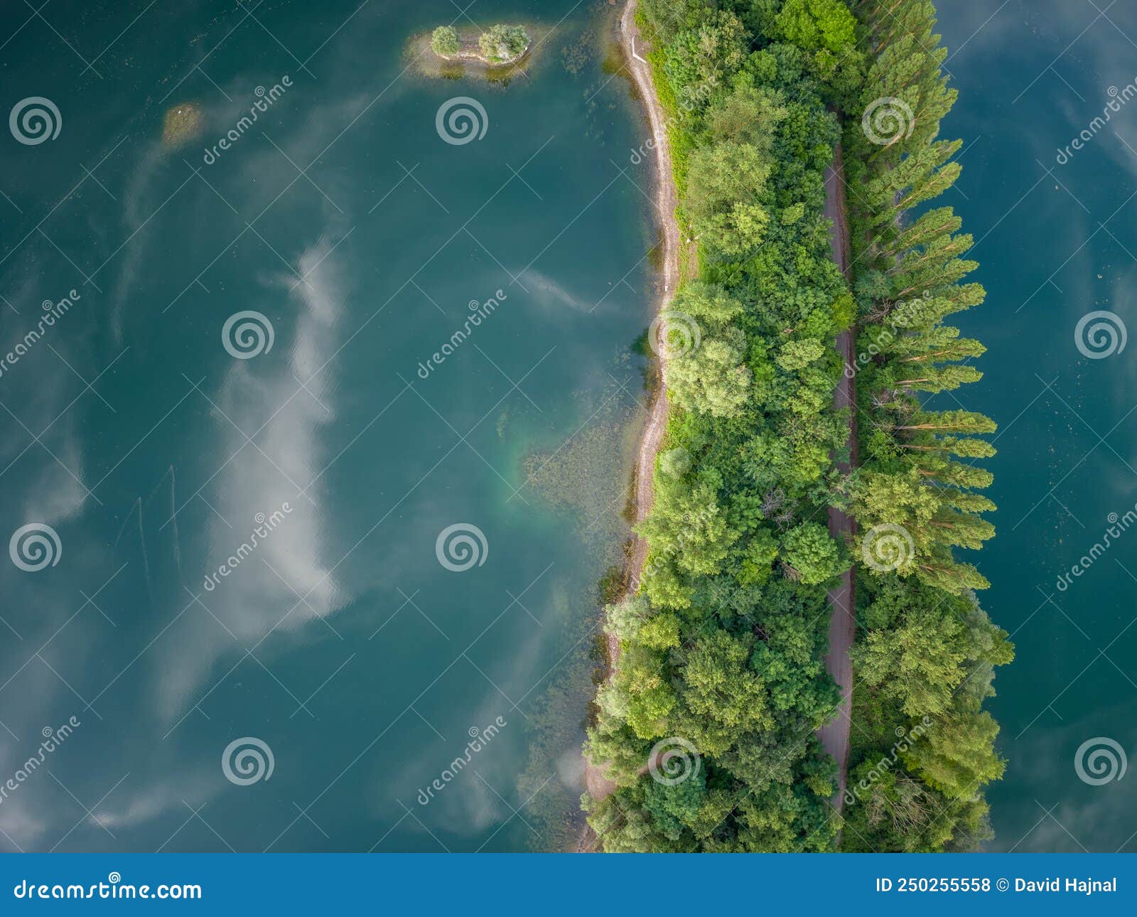 quarry lake aerial view