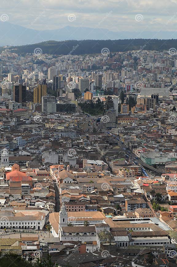 Aerial View of Quito, Ecuador Stock Photo Image of altitude, heritage