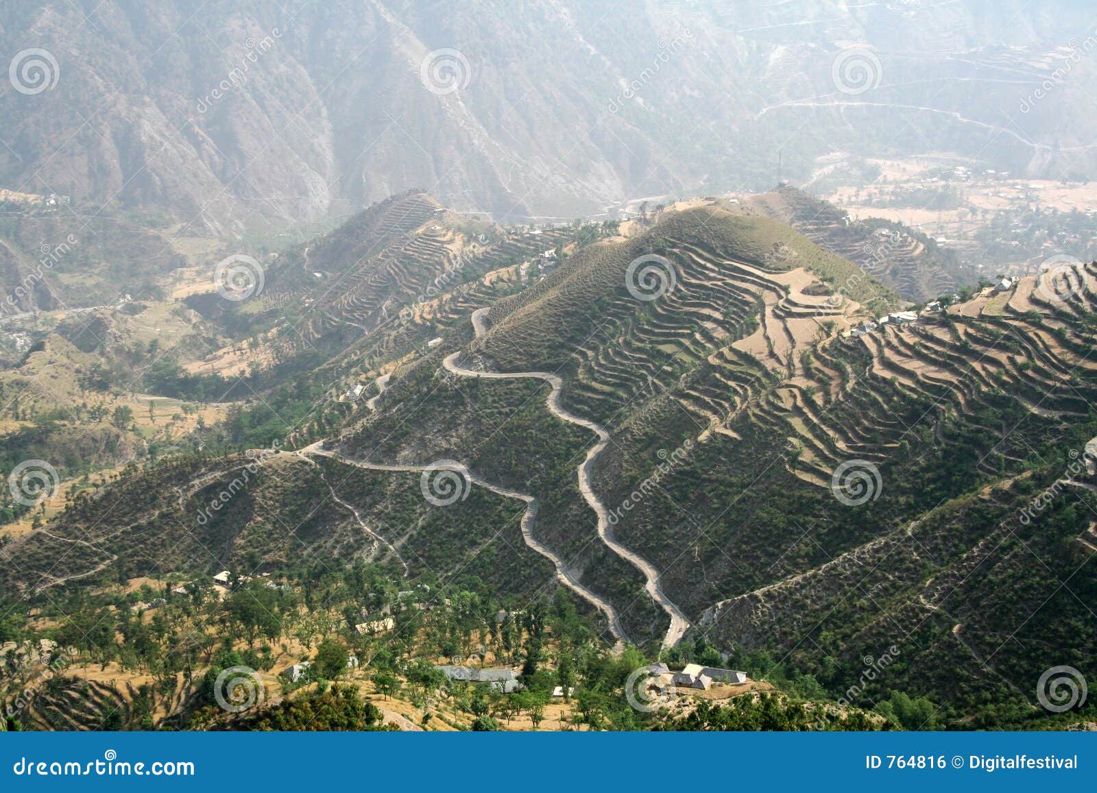 aerial view of remote region in himachal india
