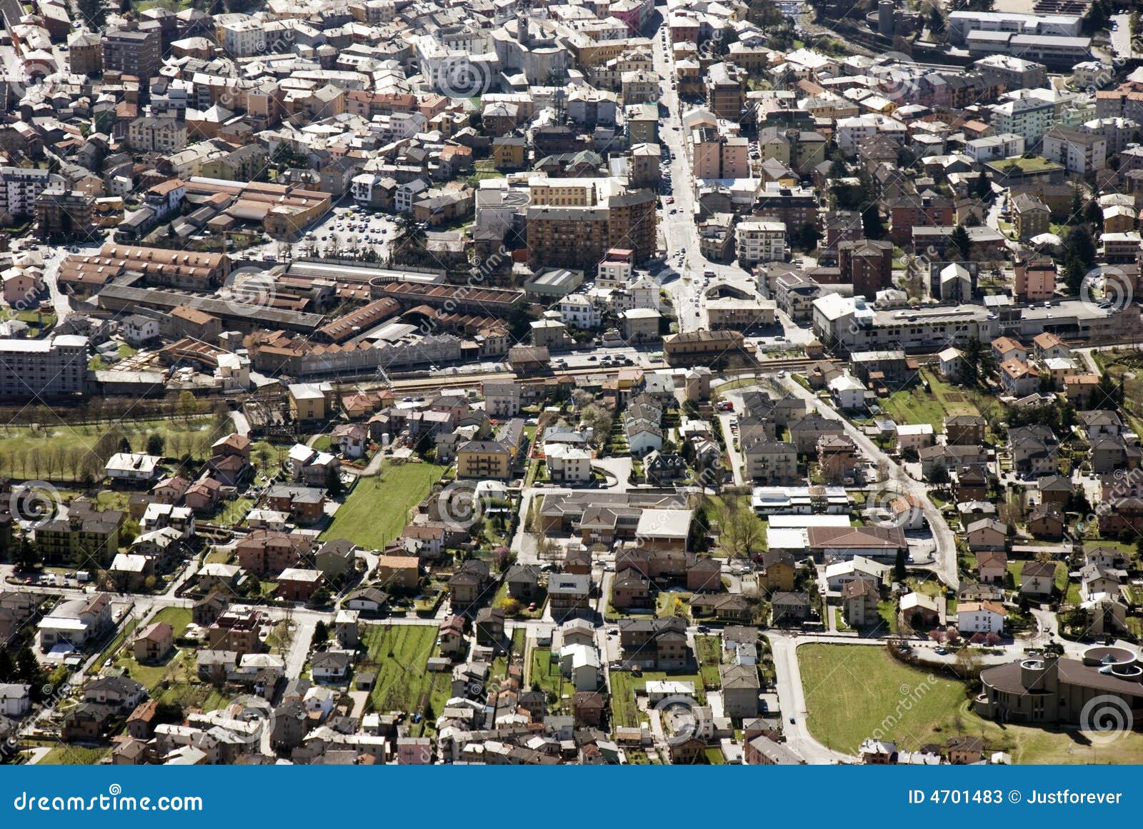aerial view of residential urban sprawl