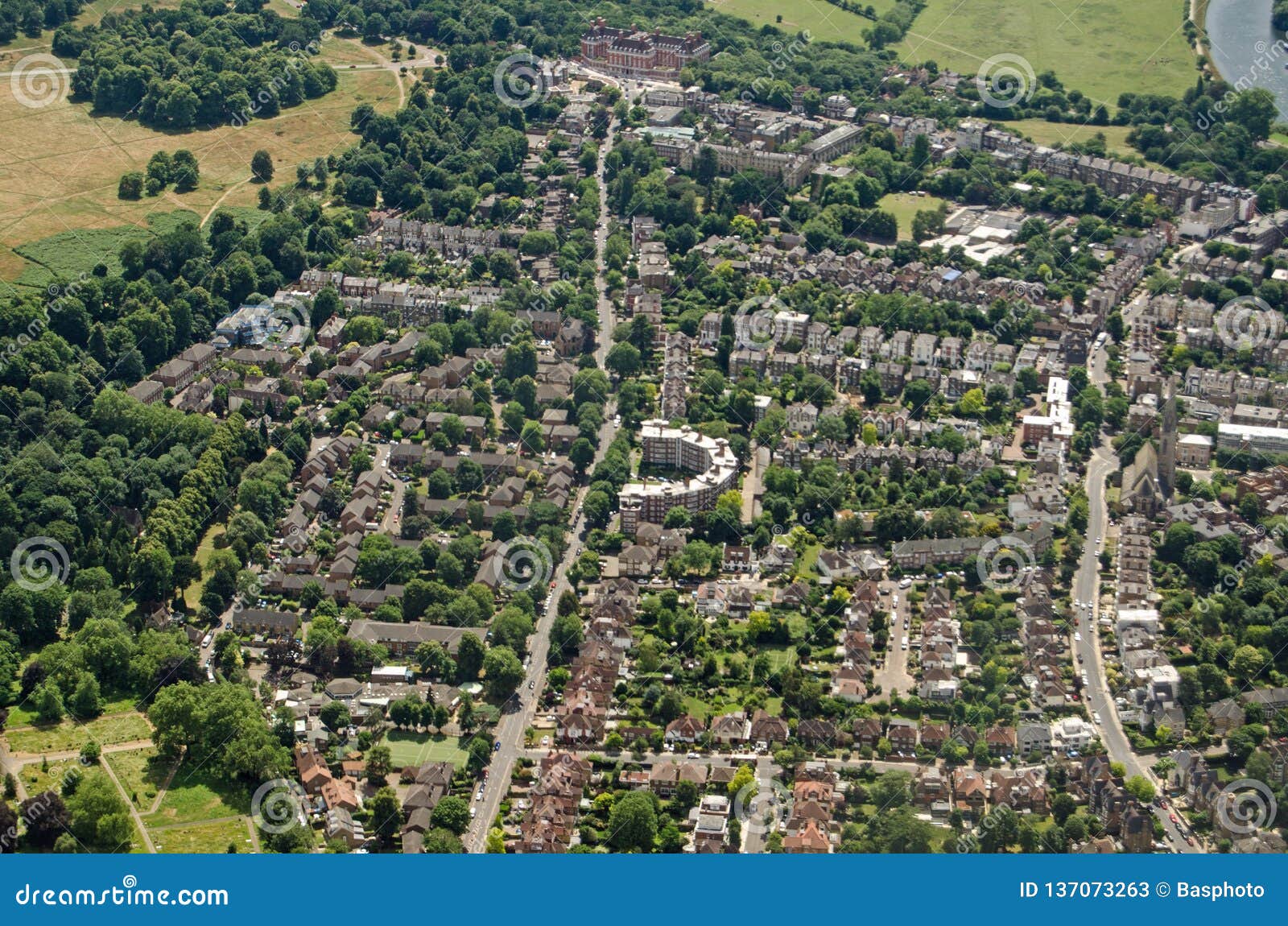 Aerial View Richmond Upon Thames London Stock Image Image Of Star London 137073263