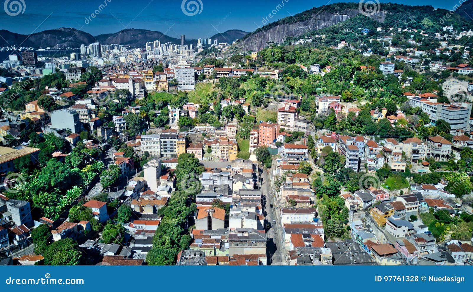 aerial view of rio de janeiro city and mountains