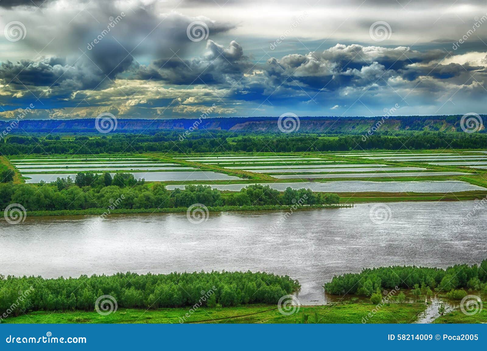 Aerial View Of The River Irtysh Russia Siberia Stock Image Image Of