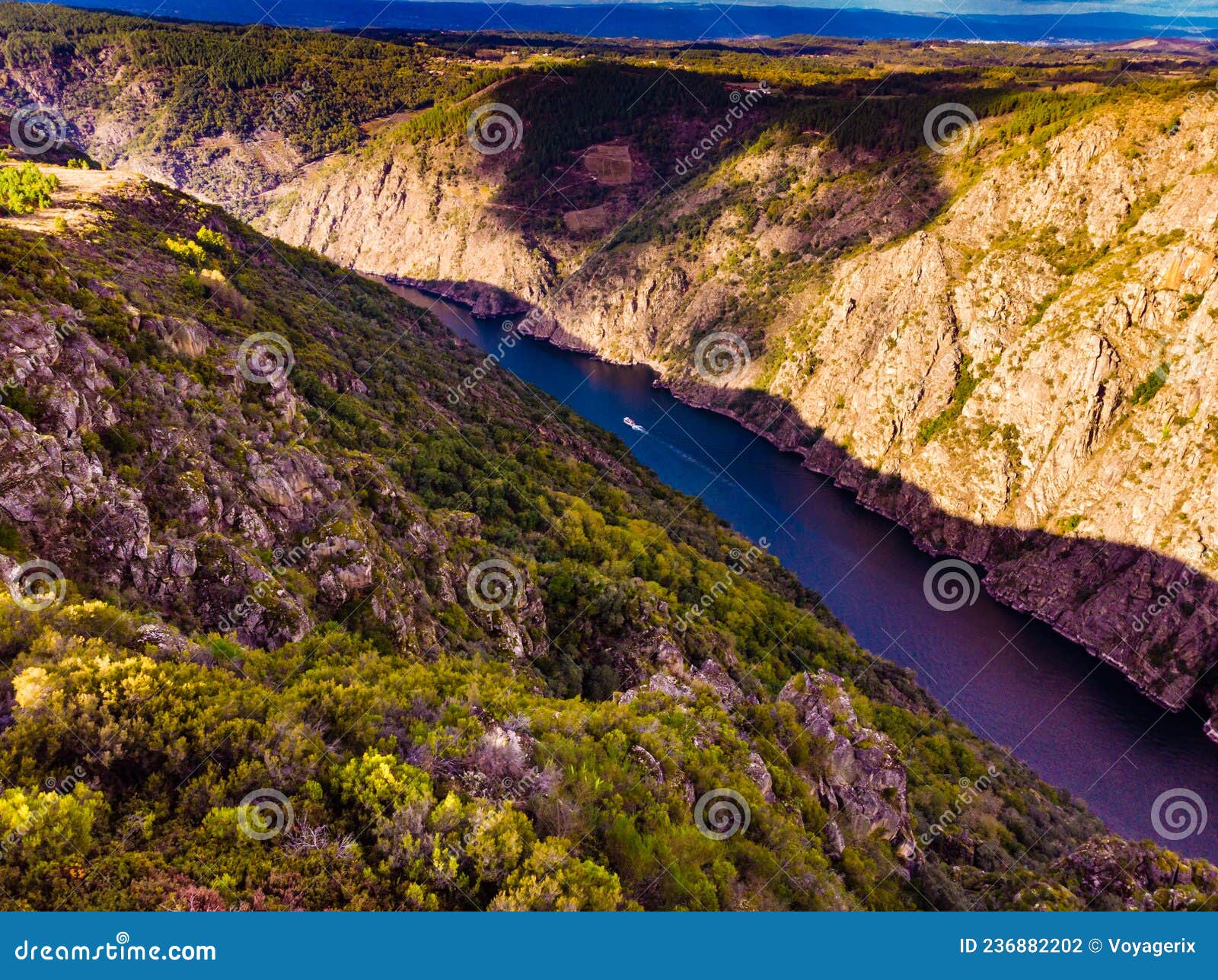 Aerial View of River Sil Canyon, Galicia Spain Stock Photo Image of