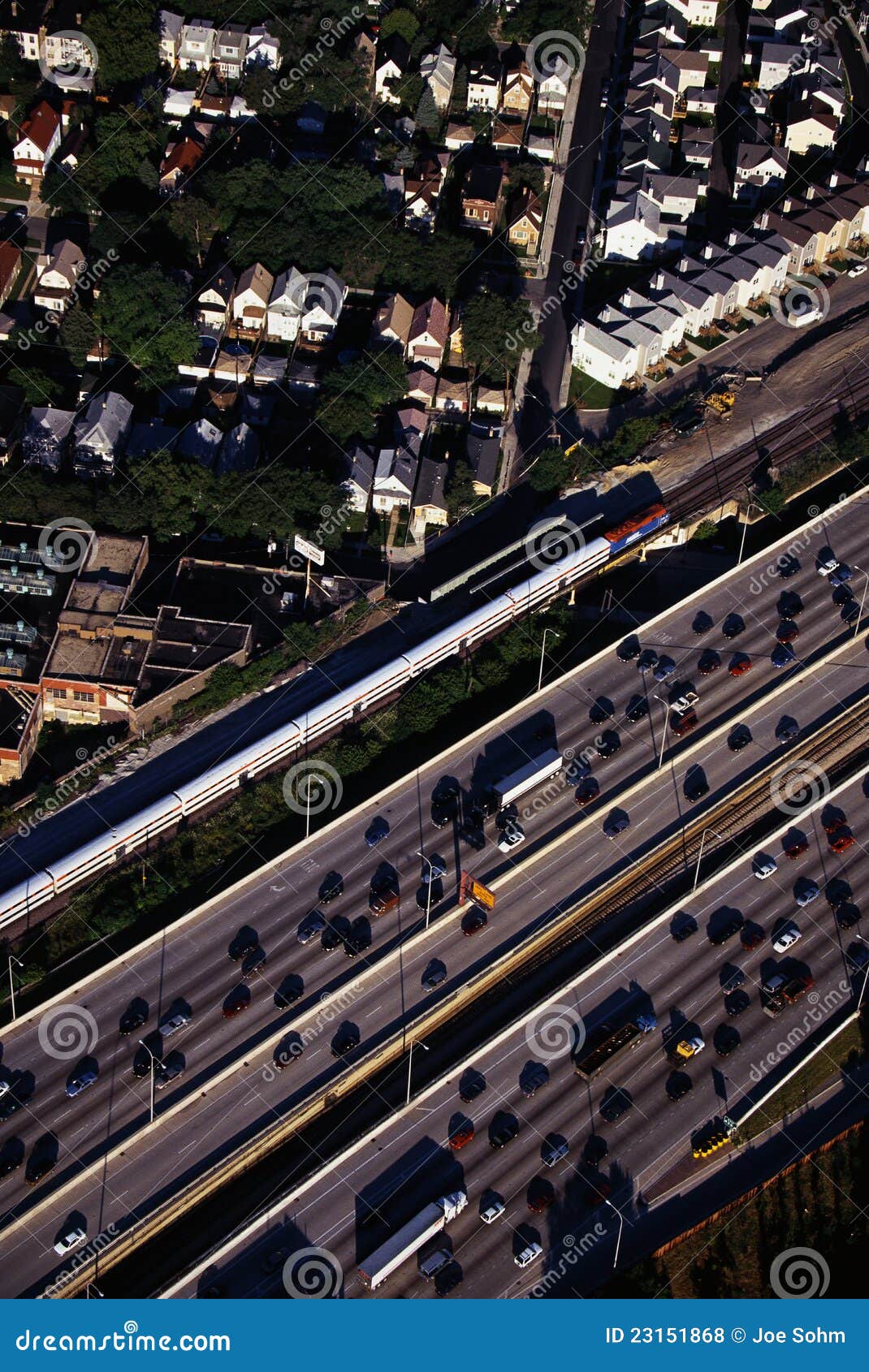 Aerial View of Rush Hour Traffic in Chicago, IL Editorial Stock Photo
