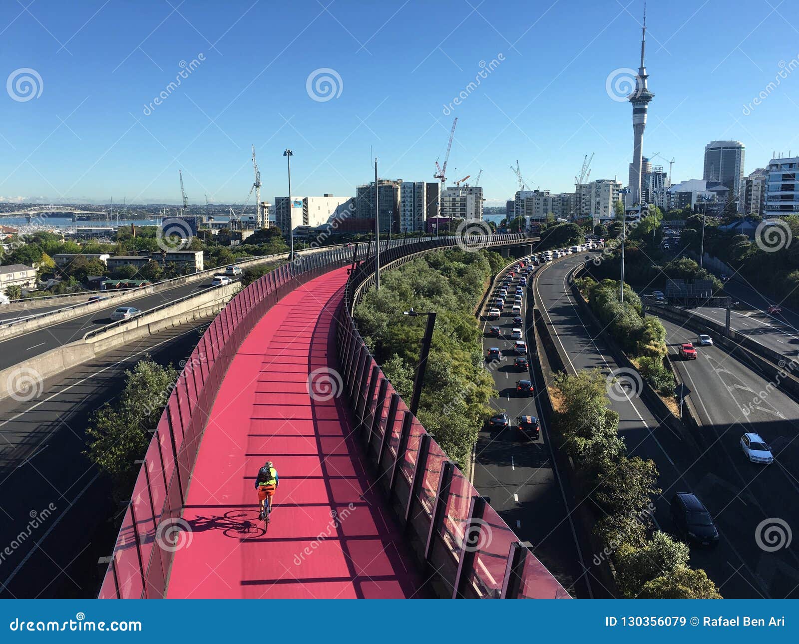 Rush Hours Traffic On Auckland Central Motorway Junction New Ze Royalty