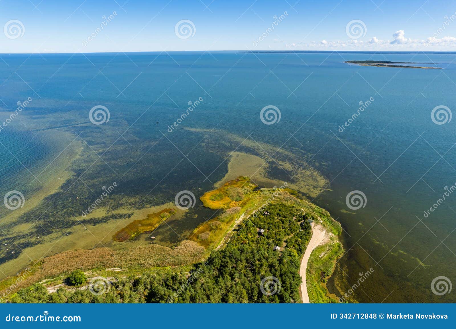 aerial view of saare nina peninsula on hiiumaa island in estonia, summer 2024 and its surroundings