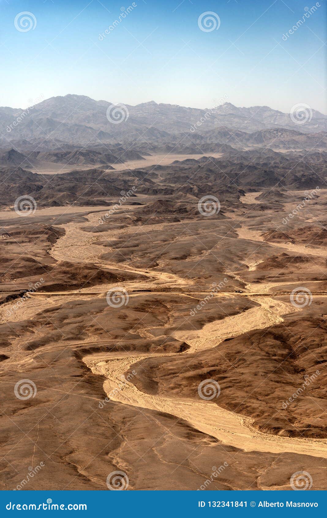 Aerial View Of The Sahara Desert Egypt Africa Stock