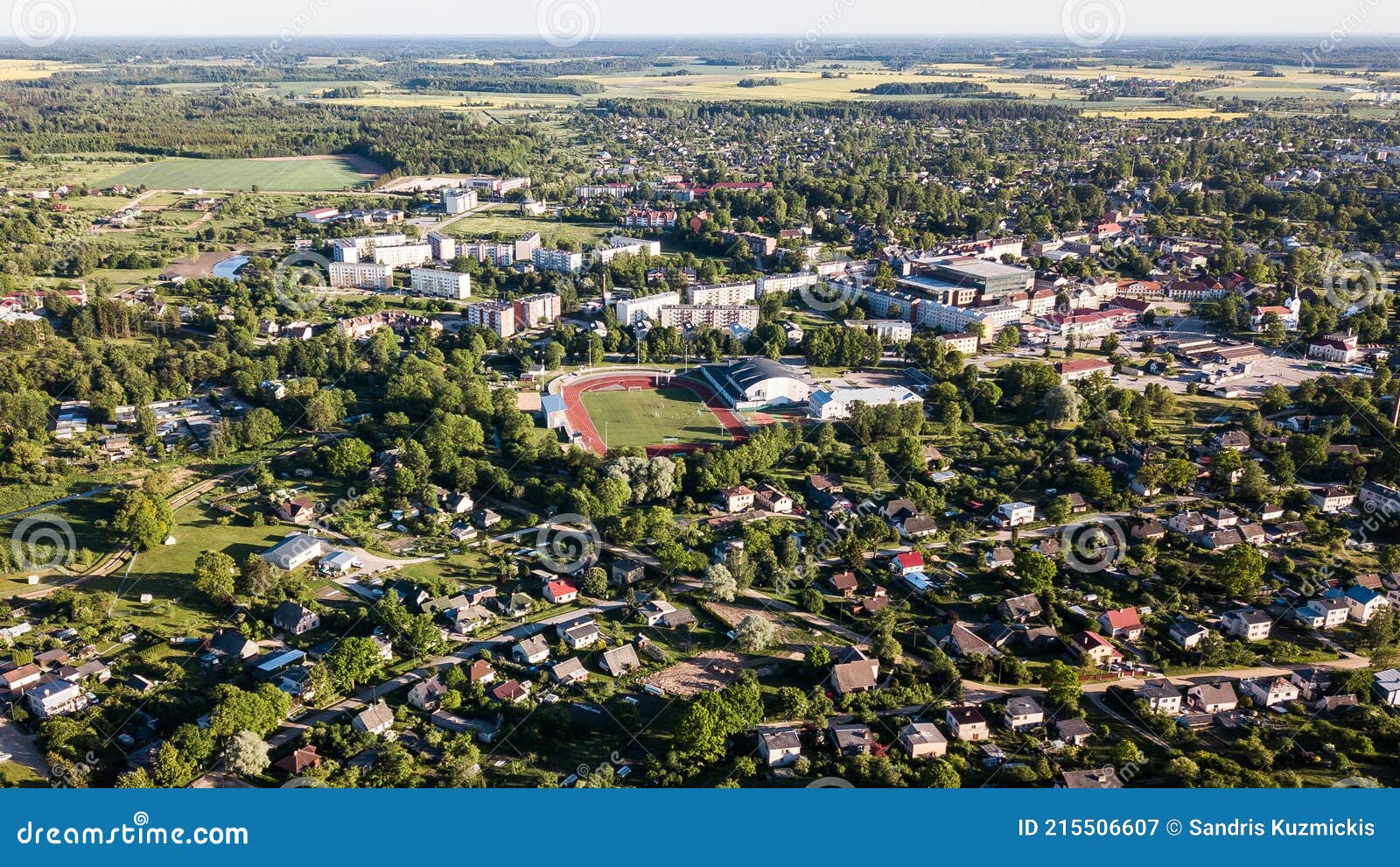 aerial view of saldus city, latvia