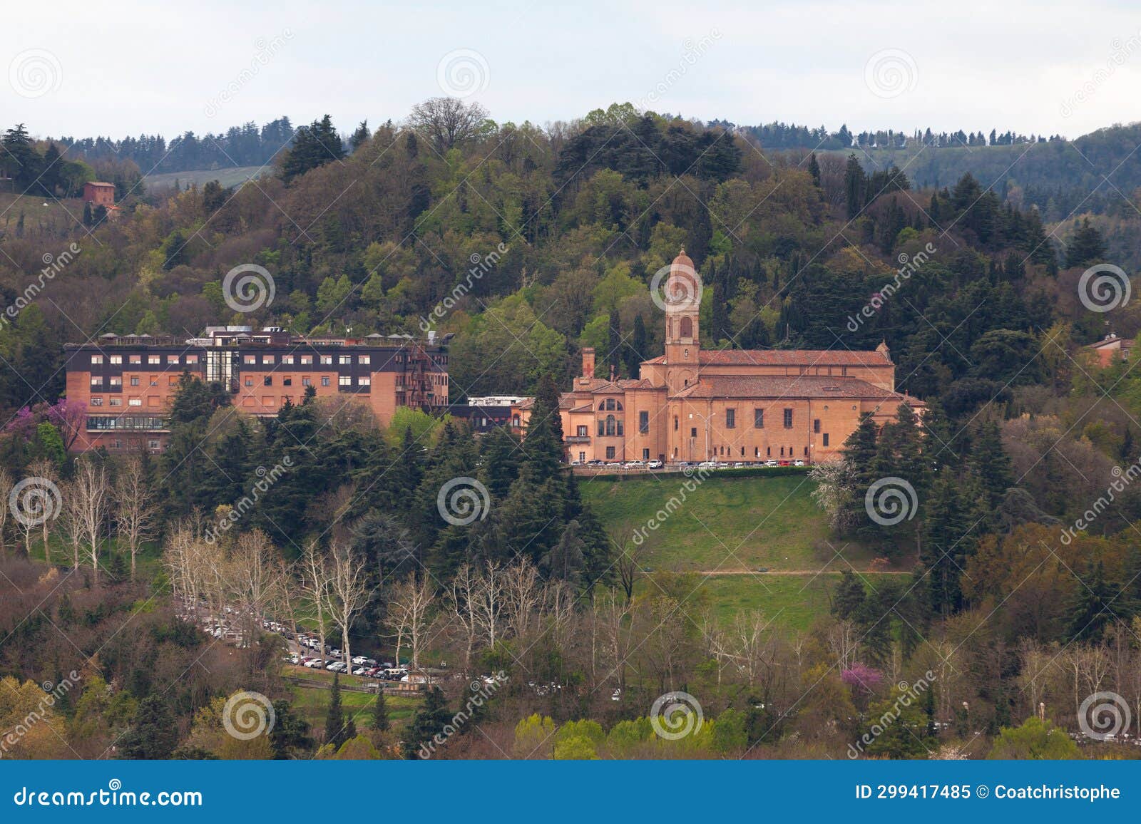 aerial view of san michele in bosco in bologna