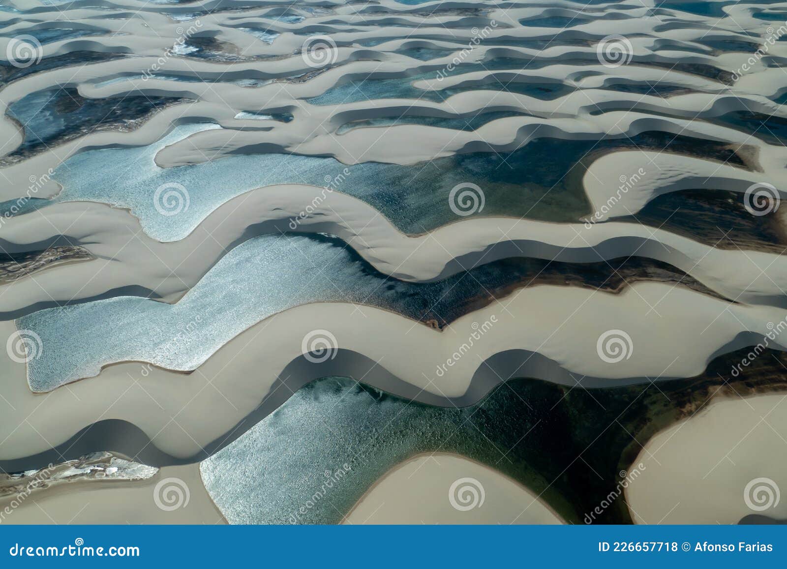 aerial view of sand dunes in lencois maranhenses national park, brazil