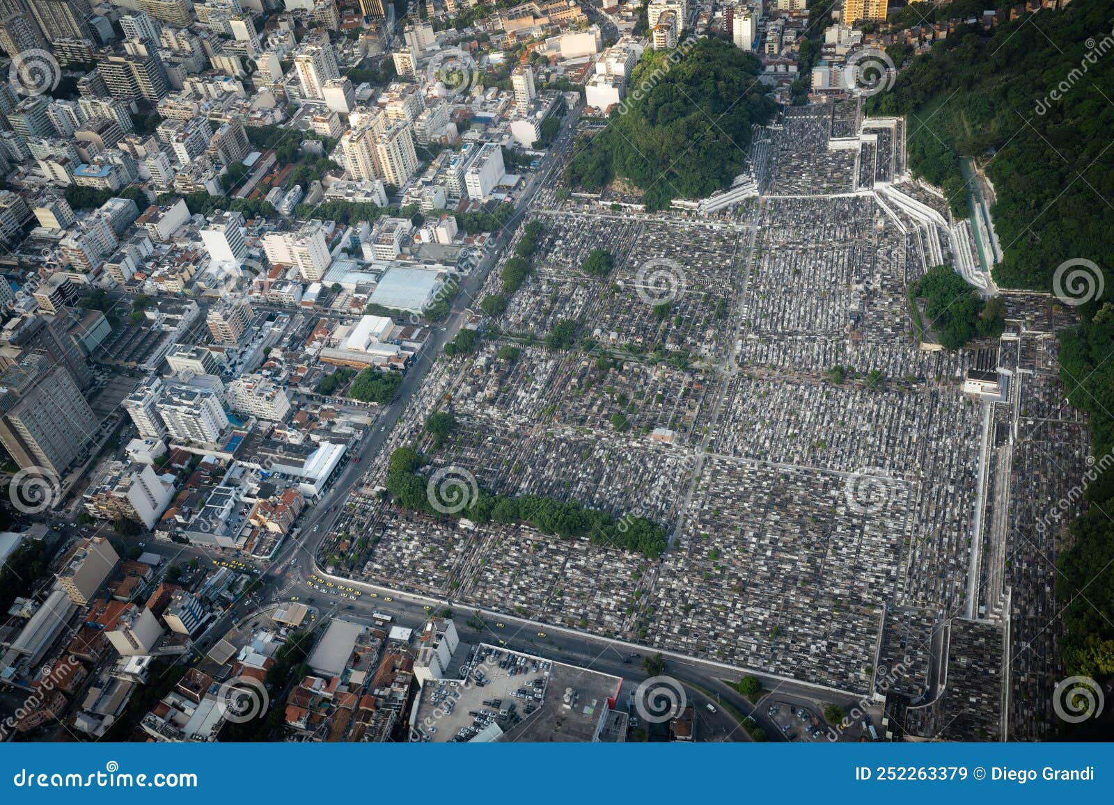 aerial view of sao joao batista cemetery - rio de janeiro, brazil