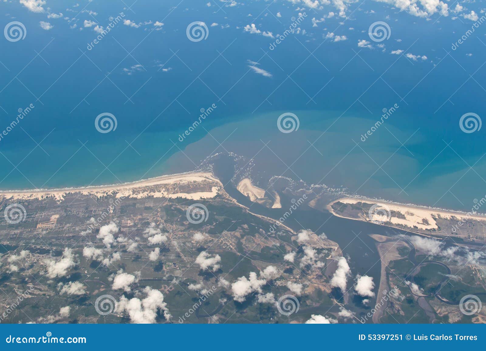 aerial view of sergipe and bahia border in brazil