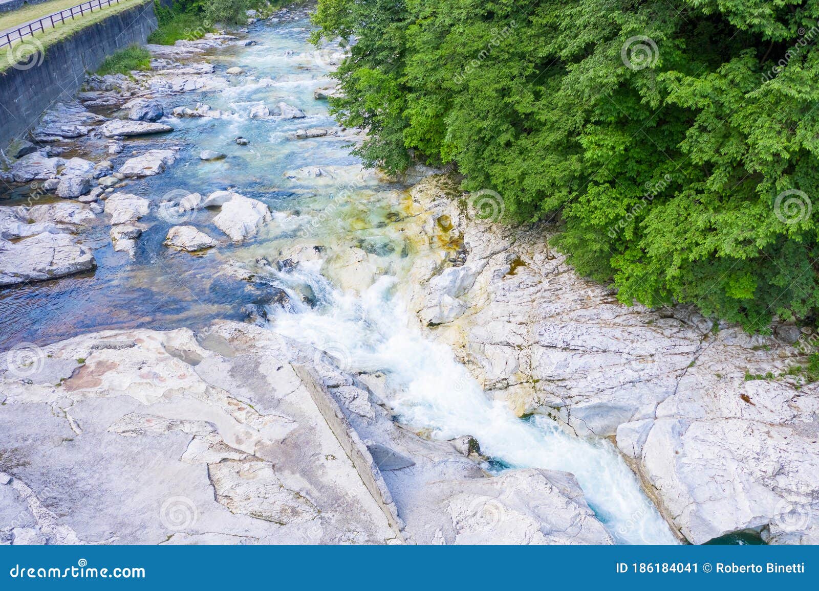 aerial view of the serio river