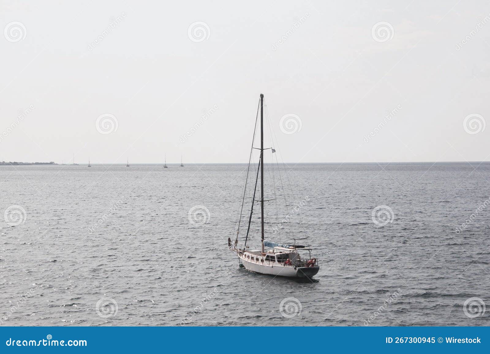 Aerial View of a Ship in the Sea, on a Windy Day, with a Ships in the Open Sea in the