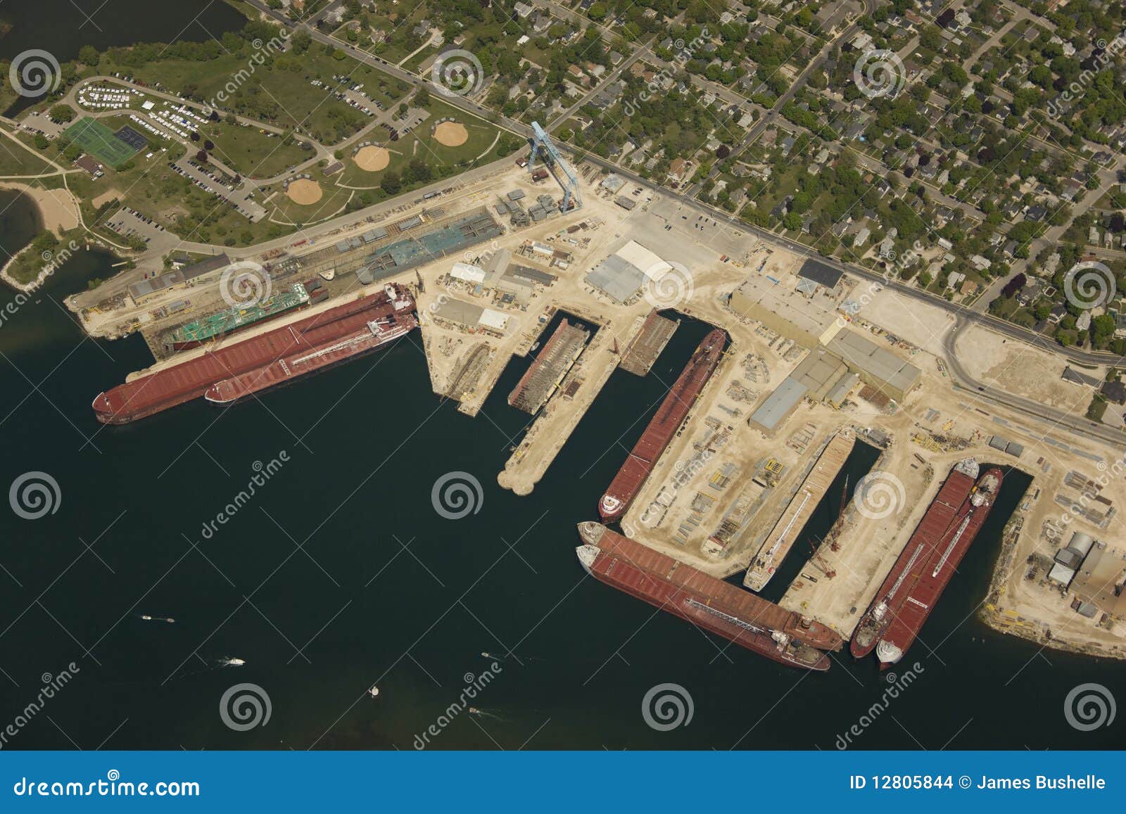 Aerial view of shipyard stock photo. Image of boat, carrier 12805844
