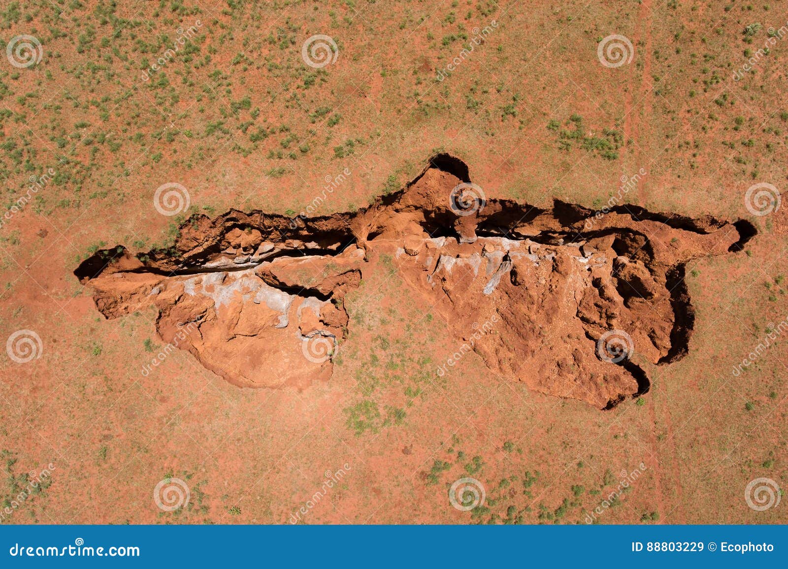 aerial view of a sinkhole - south africa