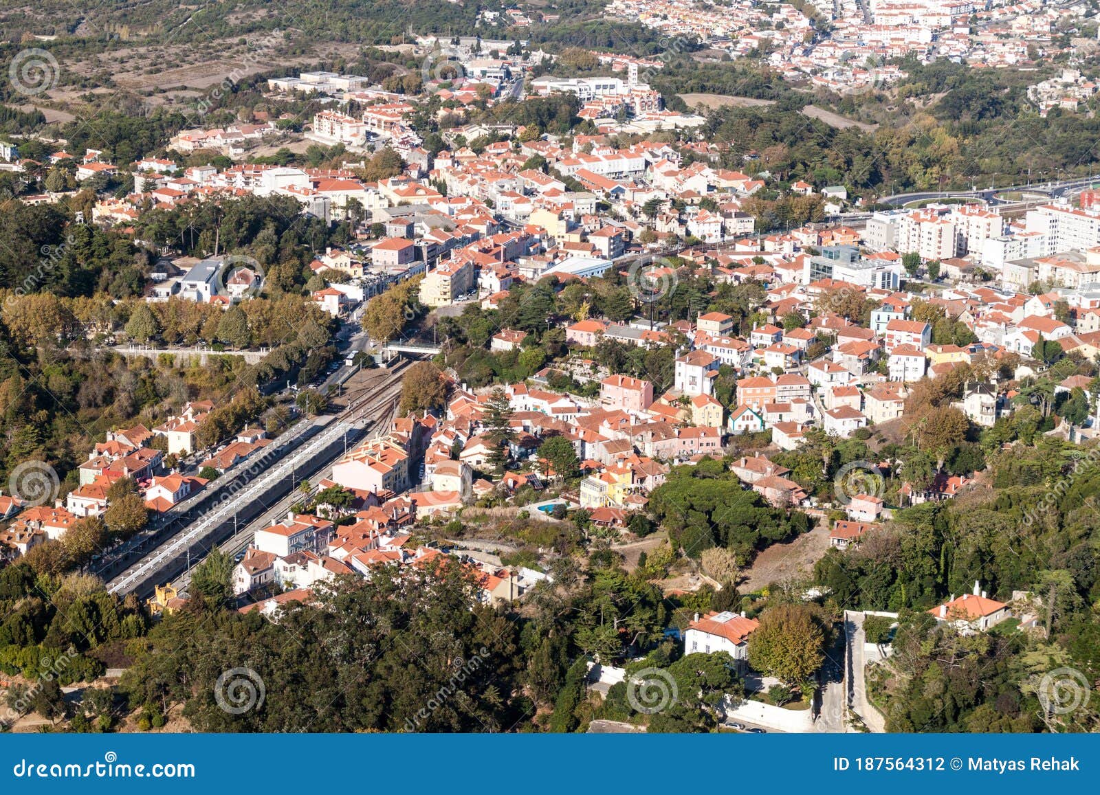 Aerial View of Sintra Town in Portug Stock Photo - Image of town ...