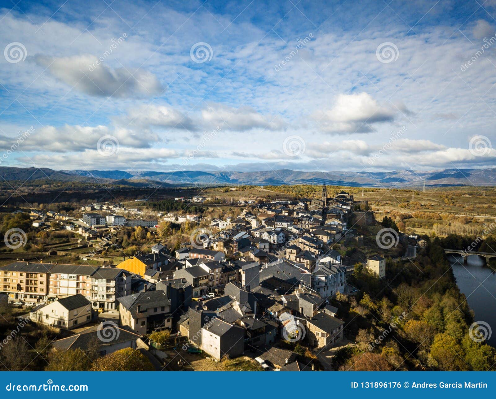 aerial view of puebla de sanabria in spain