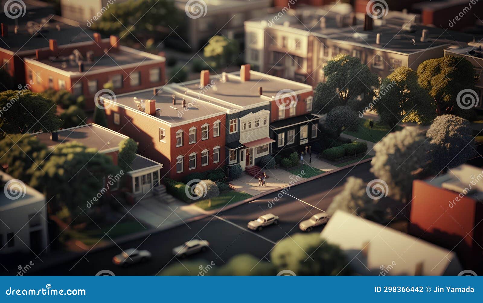 Aerial View of a Small Town. Urban Scene Stock Illustration