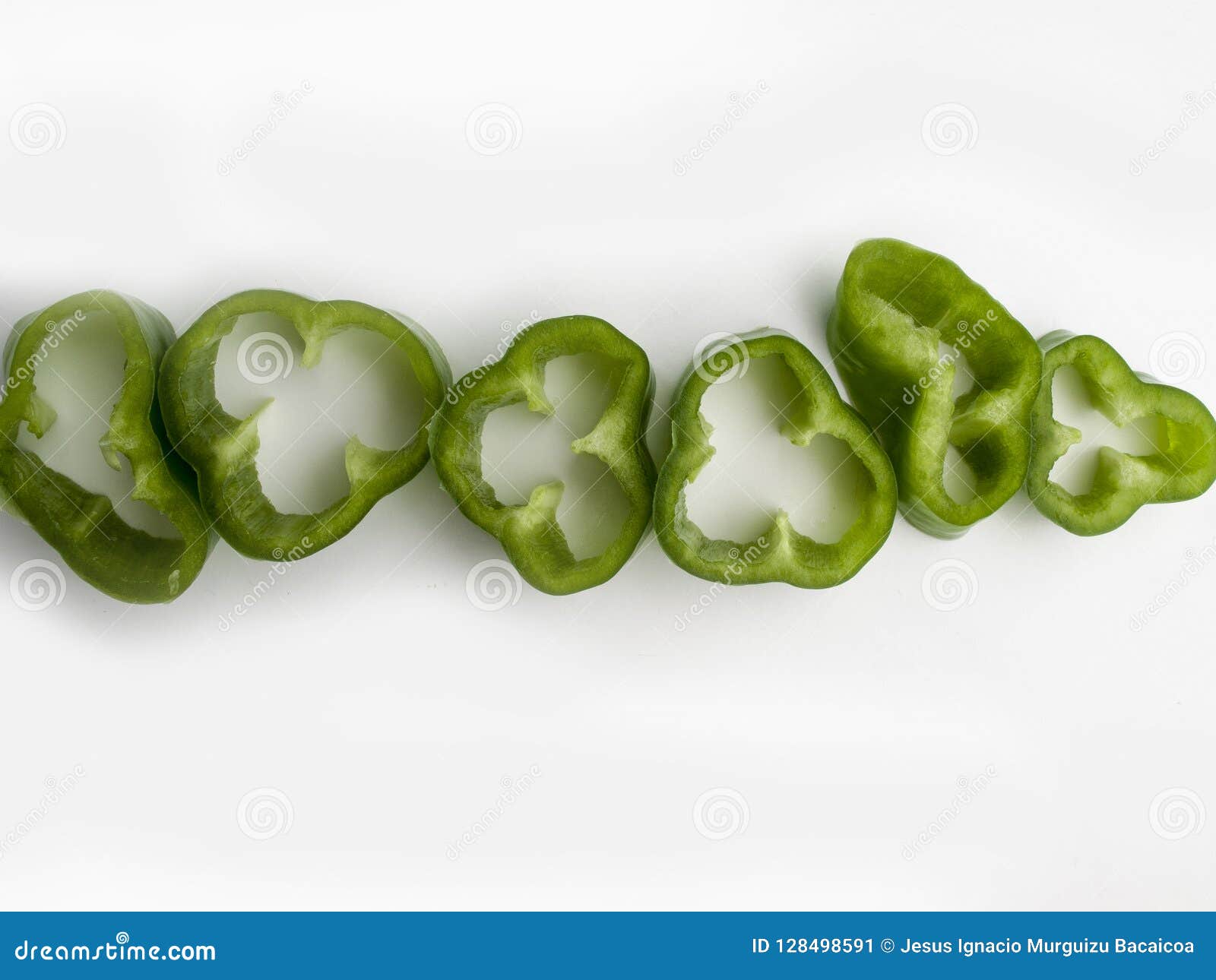 aerial view of some cuts of green peppers