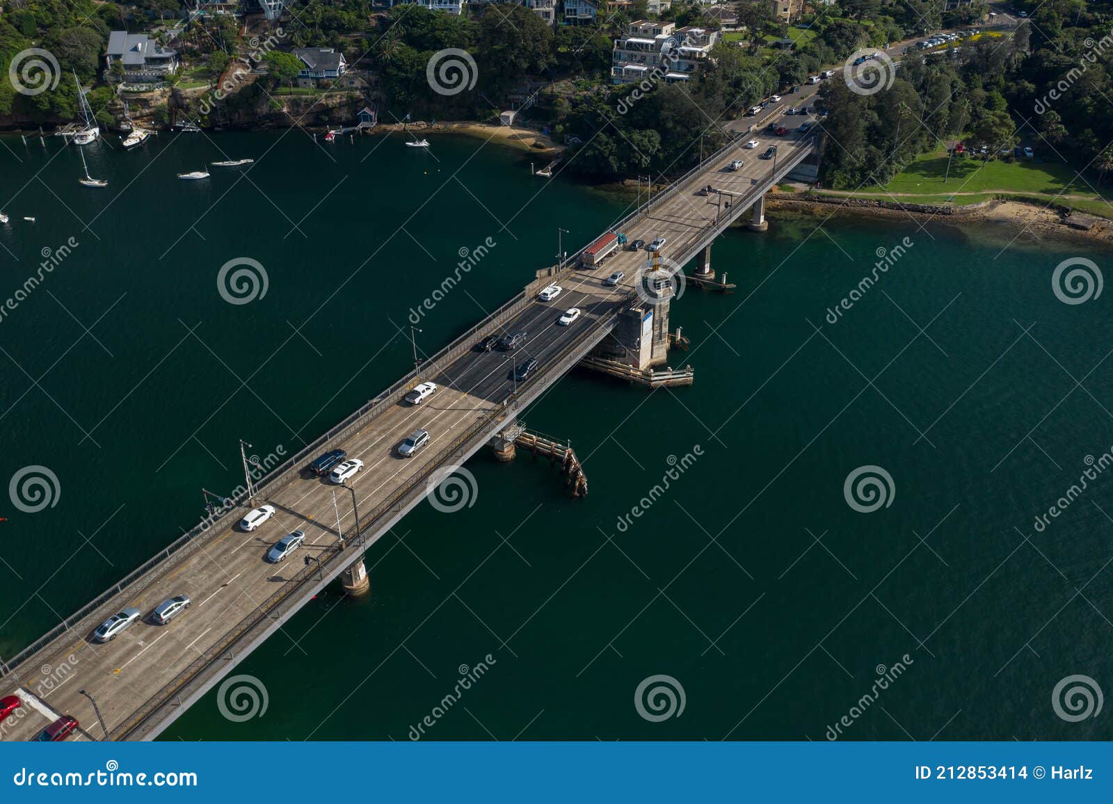 Aerial View of the Spit Bridge, Sydney Stock Photo Image of commuting