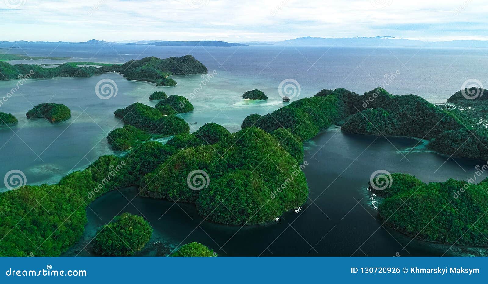 Aerial View Of Sugba Lagoon Beautiful Landscape With Blue Sea Lagoon