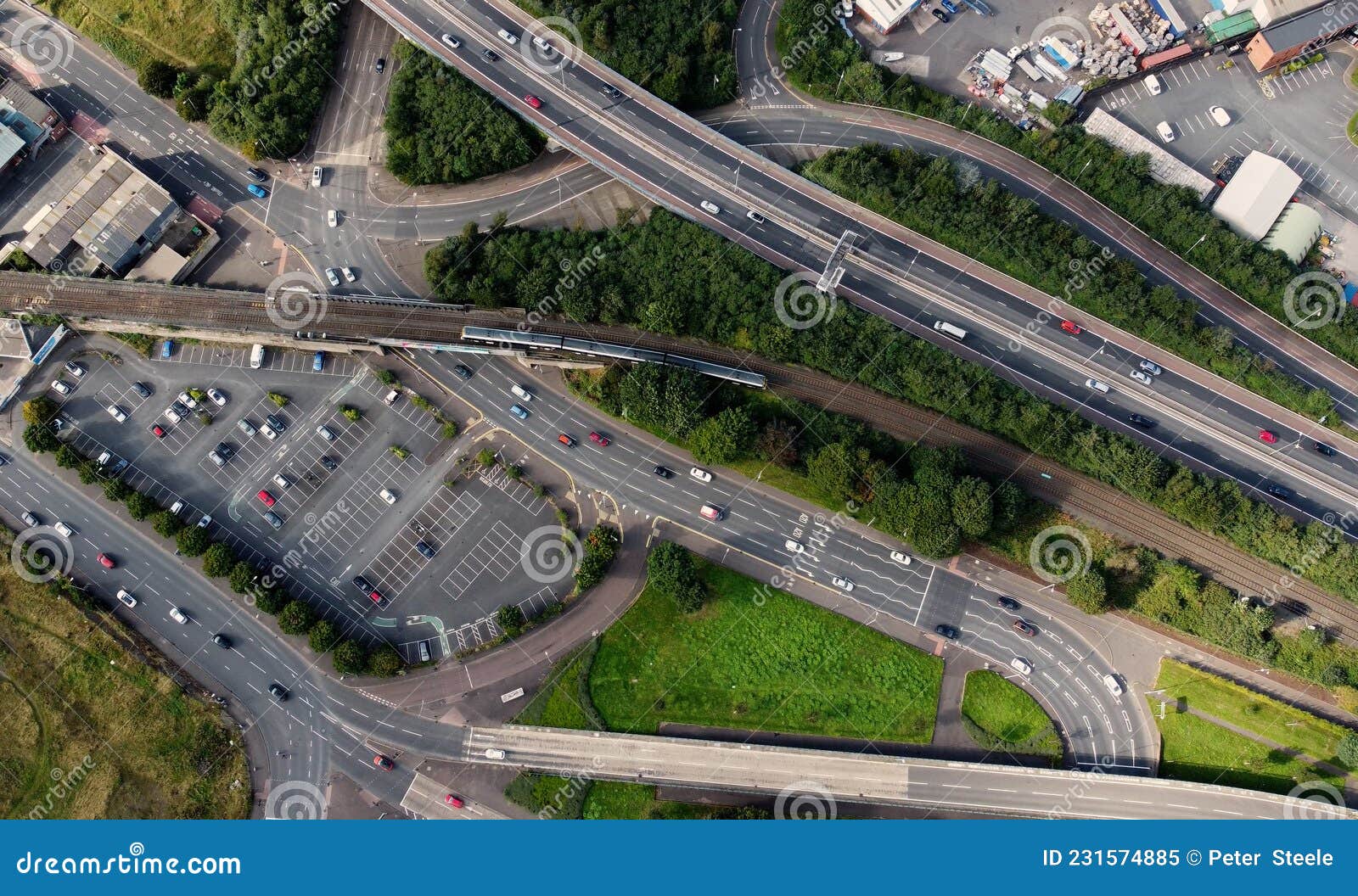 Aerial View of A2 Sydenham Bypass in Belfast City Northern Ireland ...