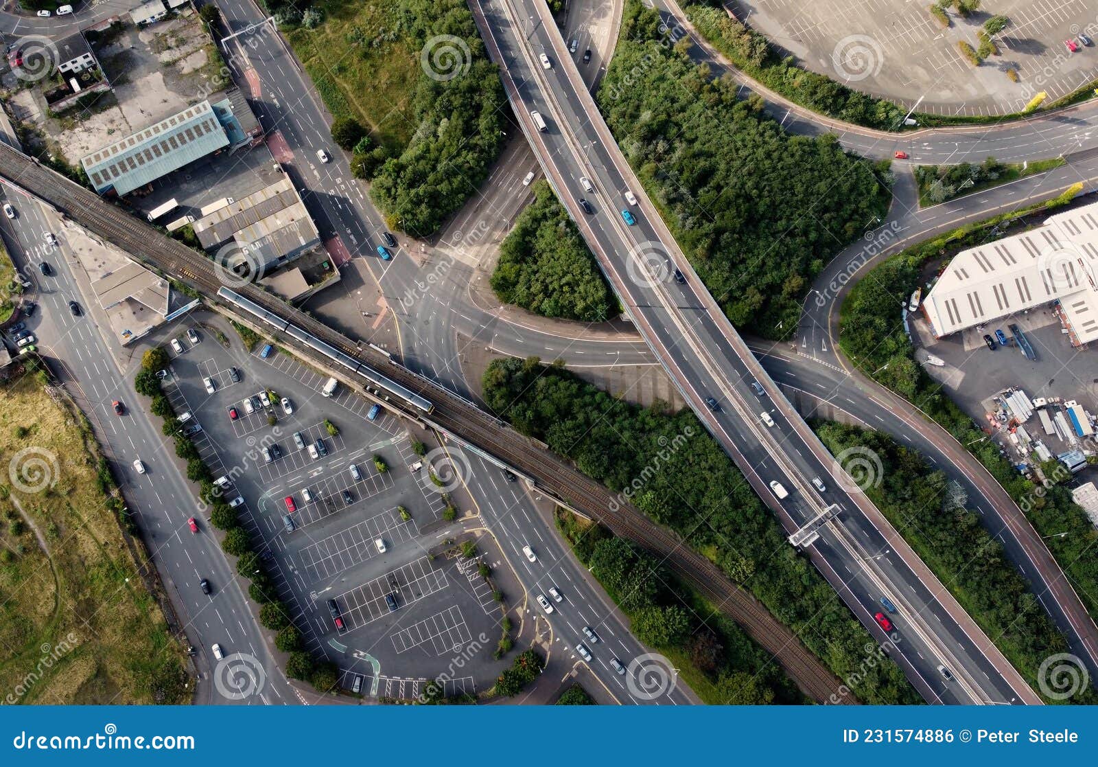 Aerial View of A2 Sydenham Bypass in Belfast City Northern Ireland ...