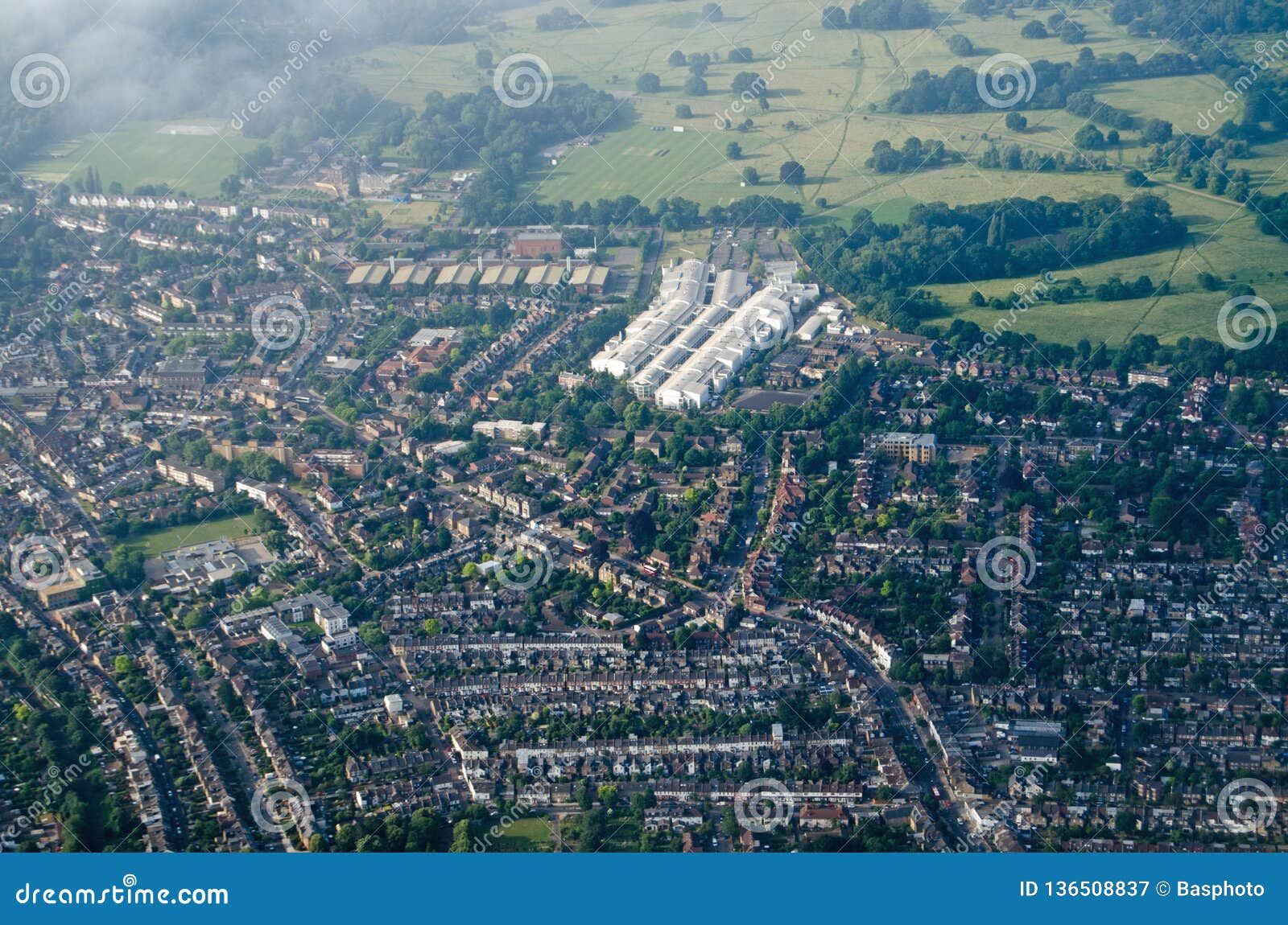 aerial view of teddington, west london