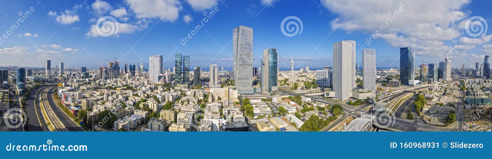 Aerial View of Tel Aviv Skyline, Tel Aviv Cityscape Panorama, Israel ...