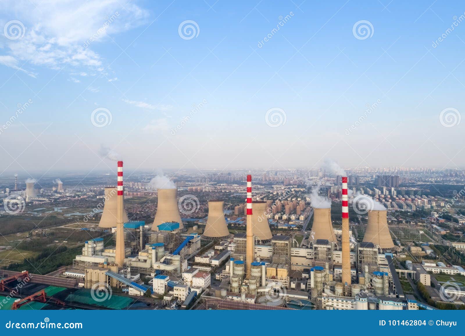 aerial view of thermal power plant