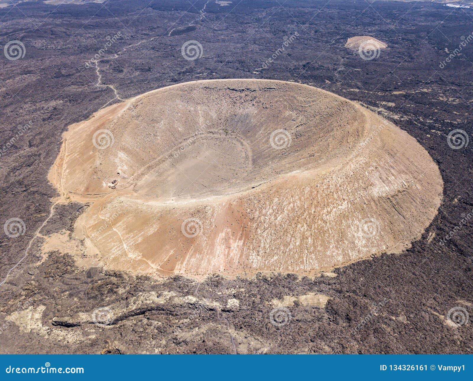 aerial view of timanfaya, national park, caldera blanca, panoramic view of volcanoes. lanzarote, canary islands, spain