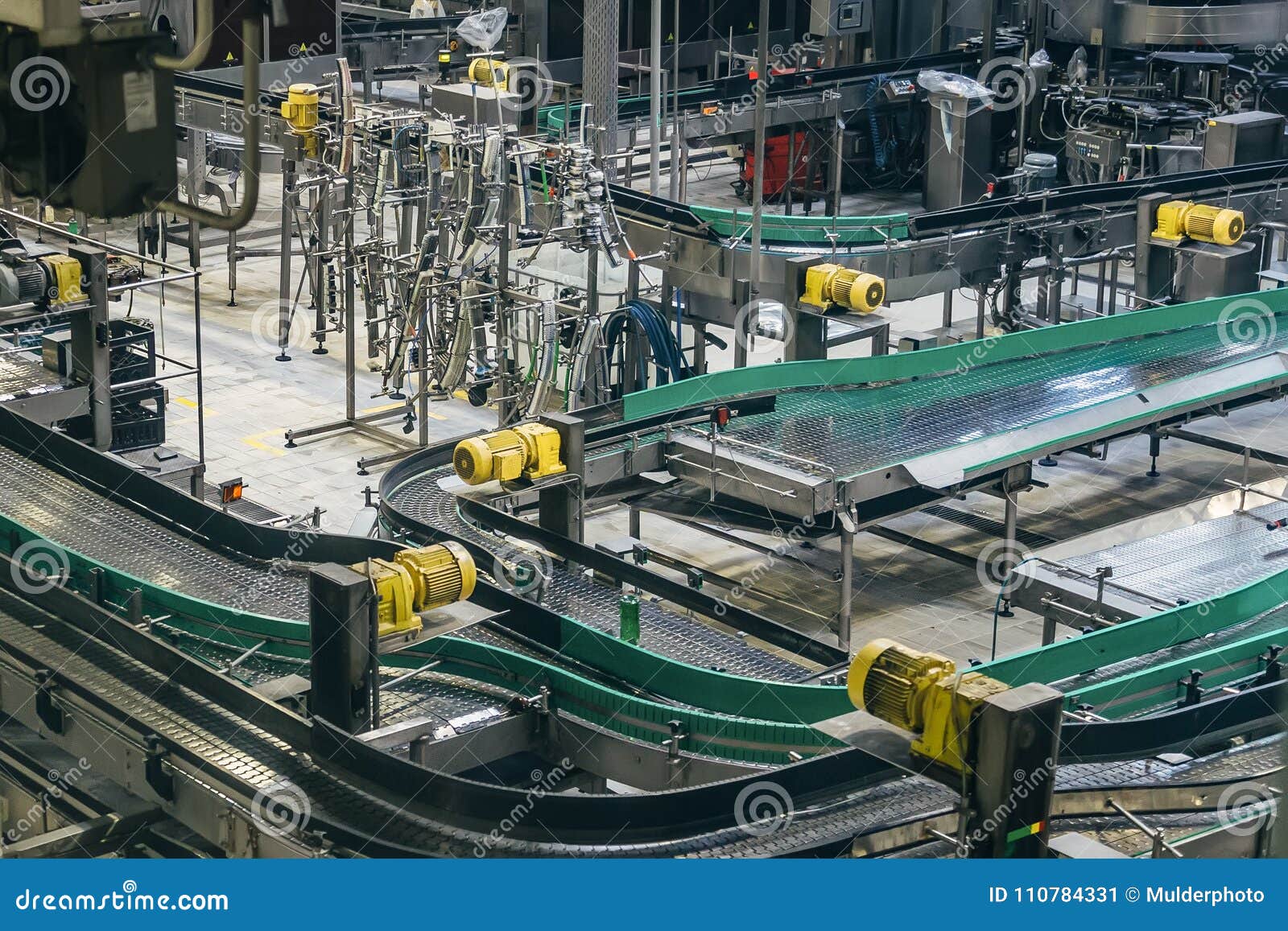 Aerial View To Conveyor Belts of Production Line Stock Image Image of