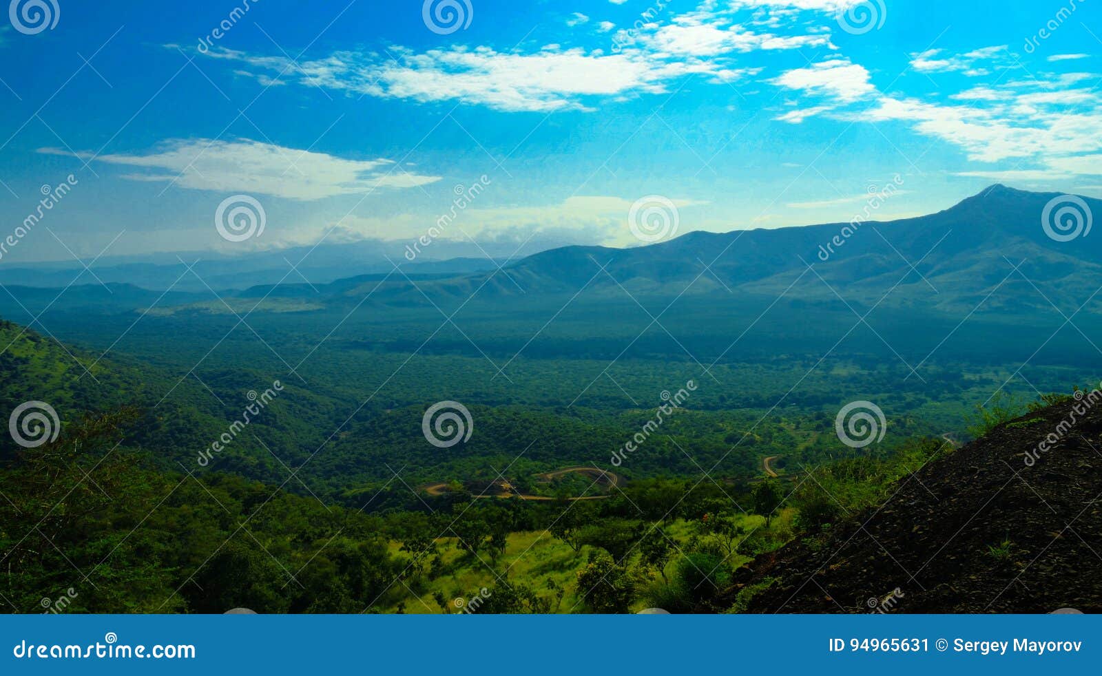 aerial view to mago national park, omo valley, etiopia