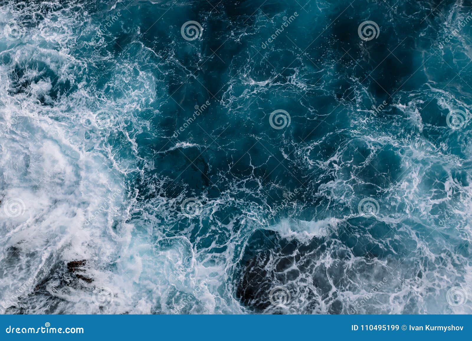 aerial view to ocean waves. water background