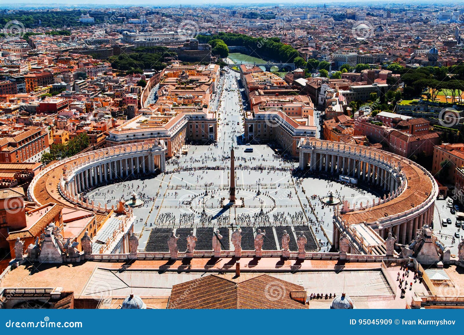aerial view to vatican city in rome