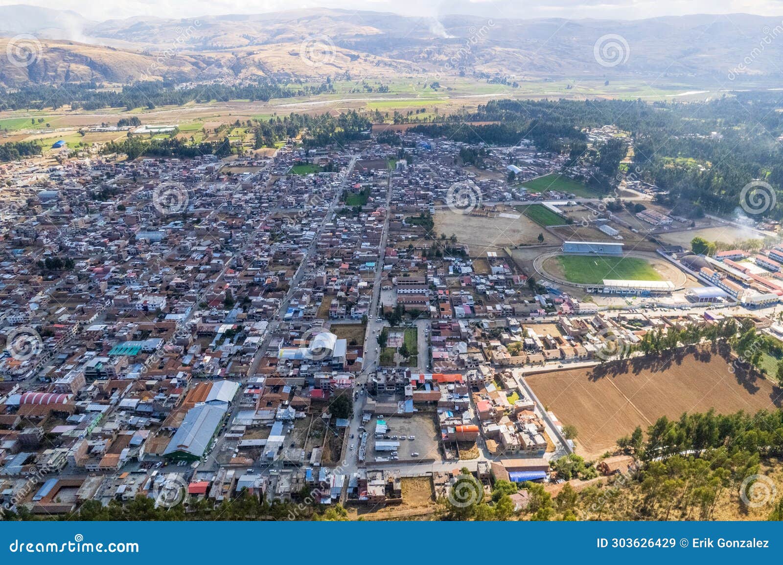 aerial view of the town of concepcion in junin