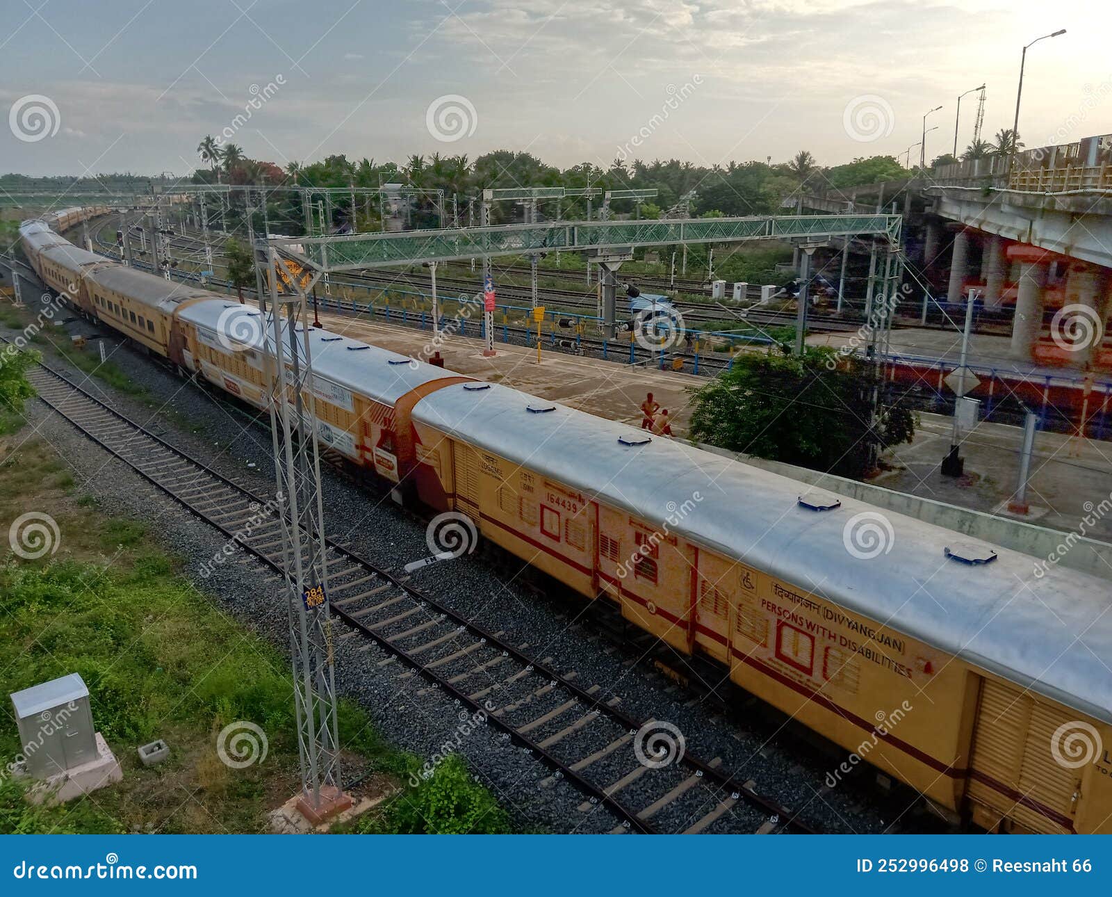 Aerial View of Train on Indian Railway Track Editorial Stock Photo