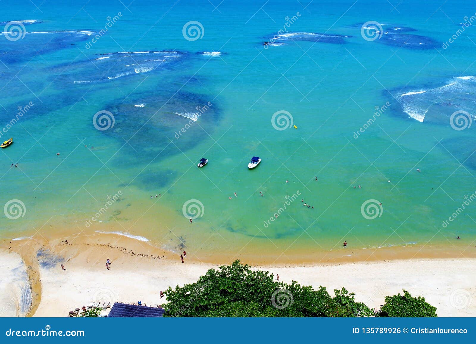 aerial view of trancoso beach, porto seguro, bahia, brazil
